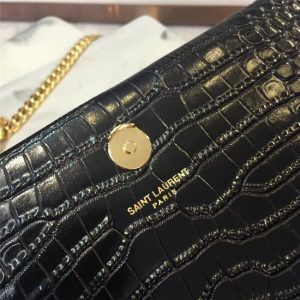 Yves Saint Laurent Medium Kate Tassel Chain Bag Crocodile Embossed Shiny Leather (Varied Colors)