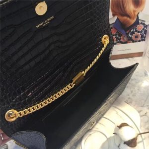 Yves Saint Laurent Medium Kate Tassel Chain Bag Crocodile Embossed Shiny Leather (Varied Colors)