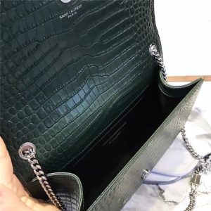Yves Saint Laurent Medium Kate Tassel Chain Bag Crocodile Embossed Shiny Leather (Varied Colors)