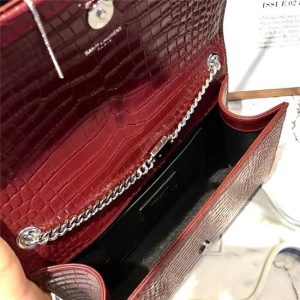 Yves Saint Laurent Medium Kate Tassel Chain Bag Crocodile Embossed Shiny Leather (Varied Colors)
