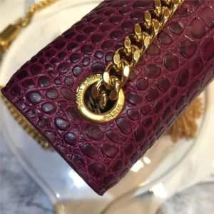 Yves Saint Laurent Medium Kate Tassel Chain Bag Crocodile Embossed Shiny Leather (Varied Colors)