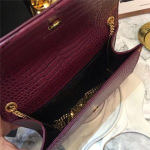 Yves Saint Laurent Medium Kate Tassel Chain Bag Crocodile Embossed Shiny Leather (Varied Colors)