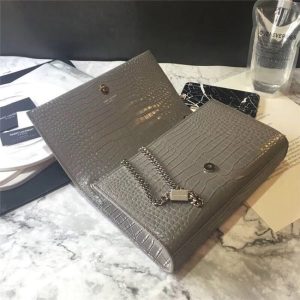 Yves Saint Laurent Medium Kate Tassel Chain Bag Crocodile Embossed Shiny Leather (Varied Colors)