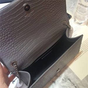 Yves Saint Laurent Medium Kate Tassel Chain Bag Crocodile Embossed Shiny Leather (Varied Colors)