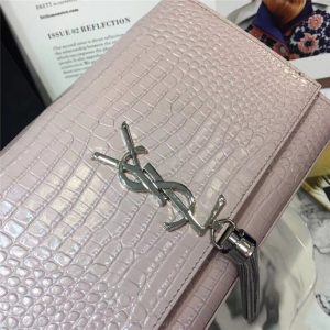 Yves Saint Laurent Medium Kate Tassel Chain Bag Crocodile Embossed Shiny Leather (Varied Colors)