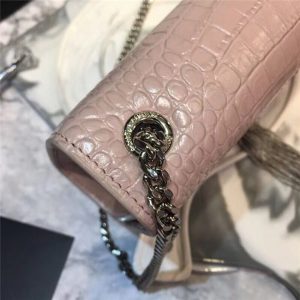 Yves Saint Laurent Medium Kate Tassel Chain Bag Crocodile Embossed Shiny Leather (Varied Colors)