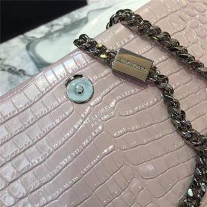 Yves Saint Laurent Medium Kate Tassel Chain Bag Crocodile Embossed Shiny Leather (Varied Colors)