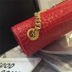 Yves Saint Laurent Medium Kate Tassel Chain Bag Crocodile Embossed Shiny Leather (Varied Colors)
