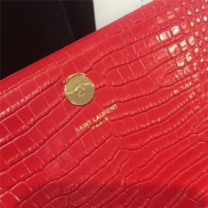 Yves Saint Laurent Medium Kate Tassel Chain Bag Crocodile Embossed Shiny Leather (Varied Colors)