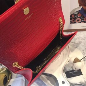 Yves Saint Laurent Medium Kate Tassel Chain Bag Crocodile Embossed Shiny Leather (Varied Colors)