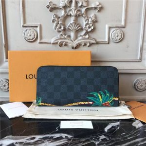 Louis Vuitton Zippy Wallet Vertical Damier Cobalt Canvas