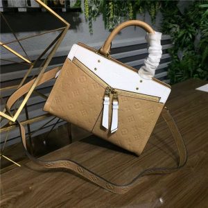 Louis Vuitton Zipped Handbag PM Monogram Empreinte Leather Papyrus Creme