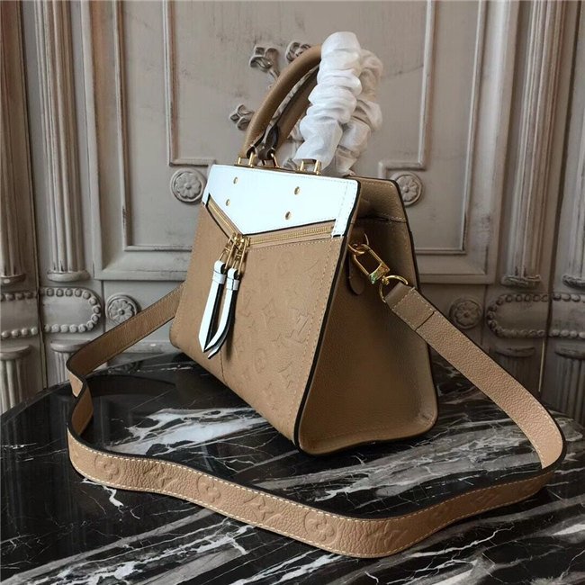 Louis Vuitton Zipped Handbag PM Monogram Empreinte Leather Papyrus Creme