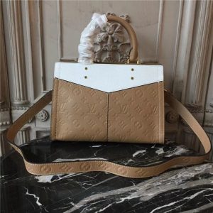 Louis Vuitton Zipped Handbag PM Monogram Empreinte Leather Papyrus Creme