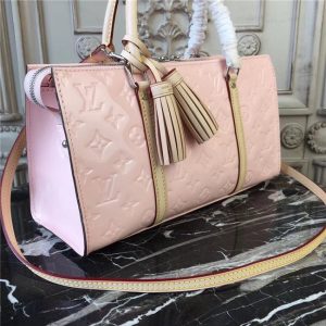 Louis Vuitton Neo Triangle Monogram Embossed Patent Leather Rose Ballerine