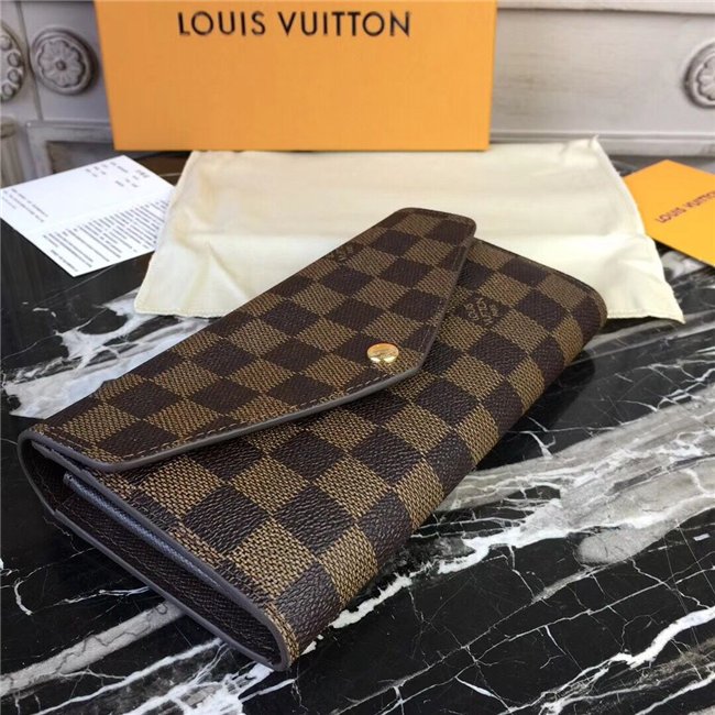 Louis Vuitton Sarah Wallet Damier Ebene Brown
