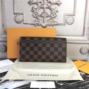 Louis Vuitton Sarah Wallet Damier Ebene Brown