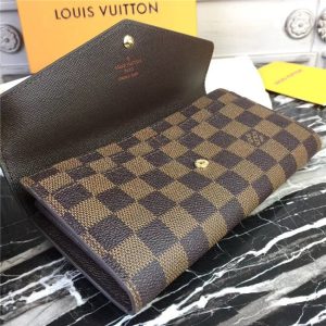 Louis Vuitton Sarah Wallet Damier Ebene Brown