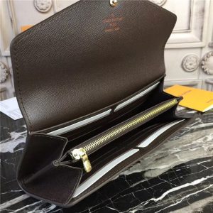 Louis Vuitton Sarah Wallet Damier Ebene Brown