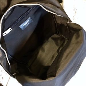 Yves Saint Laurent City Backpack With Pocket Patch Black Twill And Leather