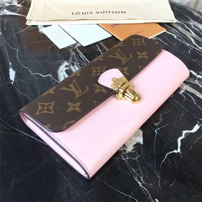 Louis Vuitton Cherrywood Wallet Patent Leather Rose Ballerine