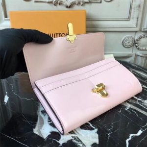 Louis Vuitton Cherrywood Wallet Patent Leather Rose Ballerine