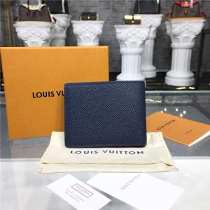 Louis Vuitton Slender Wallet Taiga Leather Bleu Marine