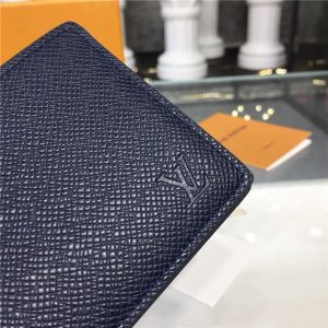 Louis Vuitton Slender Wallet Taiga Leather Bleu Marine