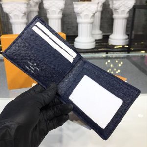 Louis Vuitton Slender Wallet Taiga Leather Bleu Marine