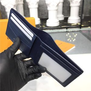 Louis Vuitton Slender Wallet Taiga Leather Bleu Marine