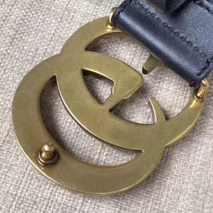 Gucci Leather Belt w/ Pearl Double G