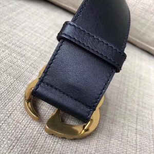 Gucci Leather Belt w/ Pearl Double G