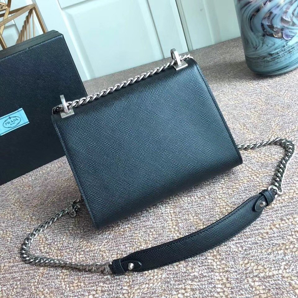 Prada Monochrome Saffiano Leather Bag