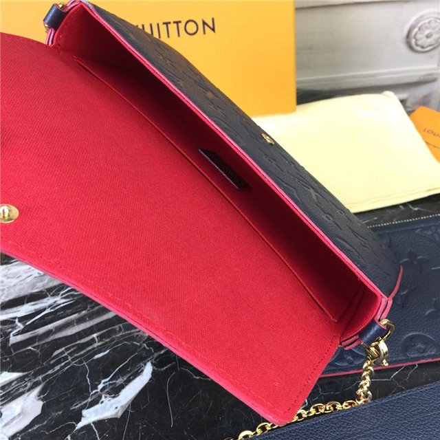 Louis Vuitton Pochette Felicie Monogram Empreinte Leather Marine Rouge