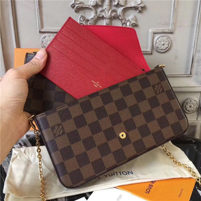 Louis Vuitton Pochette Felicie Damier Ebene Canvas