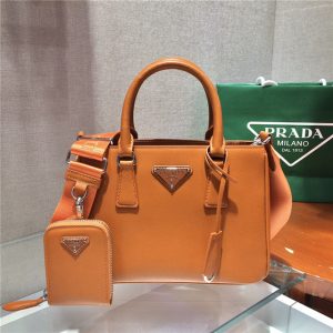 Prada Saffiano Leather Handbag Orange 1BA296