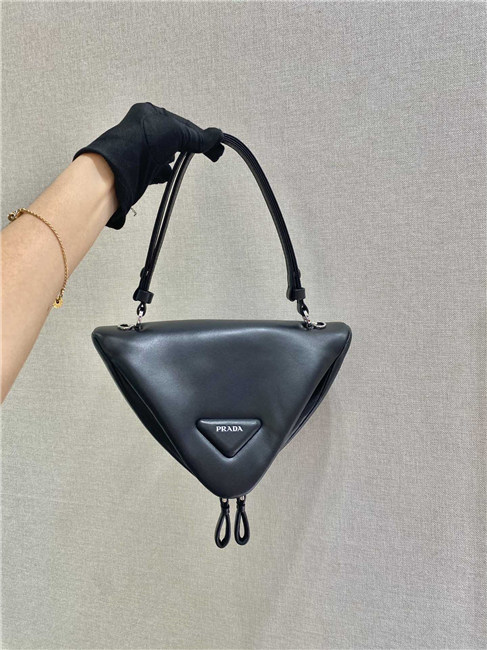 Prada Signaux Padded Nappa Black Leather Bag