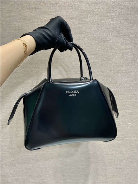 Prada Supernova Small Black Brushed Leather Handbag