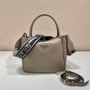 Prada Small Gray Leather Handbag