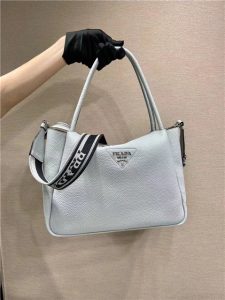 Prada Large Carnflower Leather Handbag