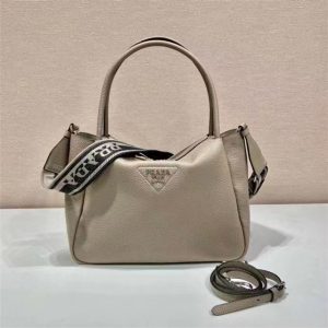 Prada Large Gray Leather Handbag