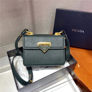 Prada Saffiano Leather Bag Dark Green