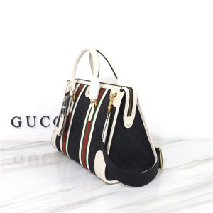 715666 Black GG Canvas/White-2