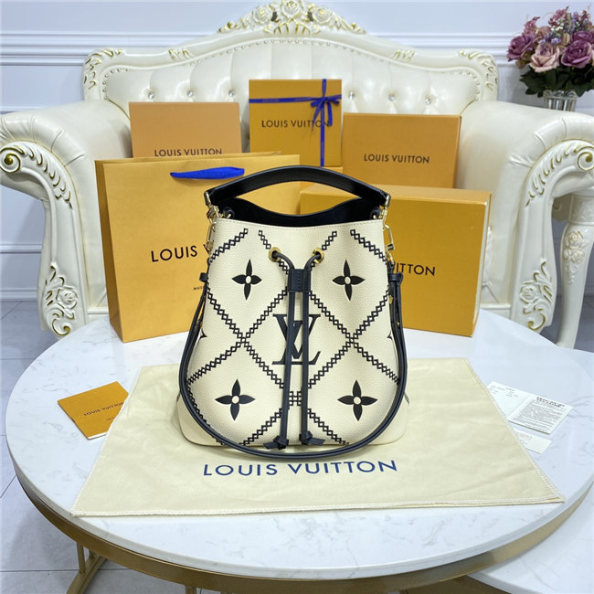 LV NeoNoe MM Monogram Empreinte Cream