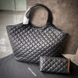 YSL Icare Maxi Shopping Bag In Quilted Lambskin