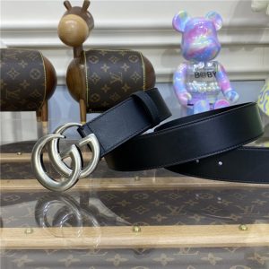 Gucci Wide Leather Belt with Double G Buckle 2015 Re-Edition