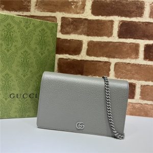 Gucci GG Marmont Chain Wallet Dark Grey