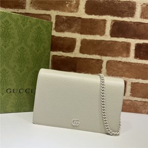 Gucci GG Marmont Chain Wallet White