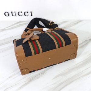715666 Black GG Canvas/Brown-5