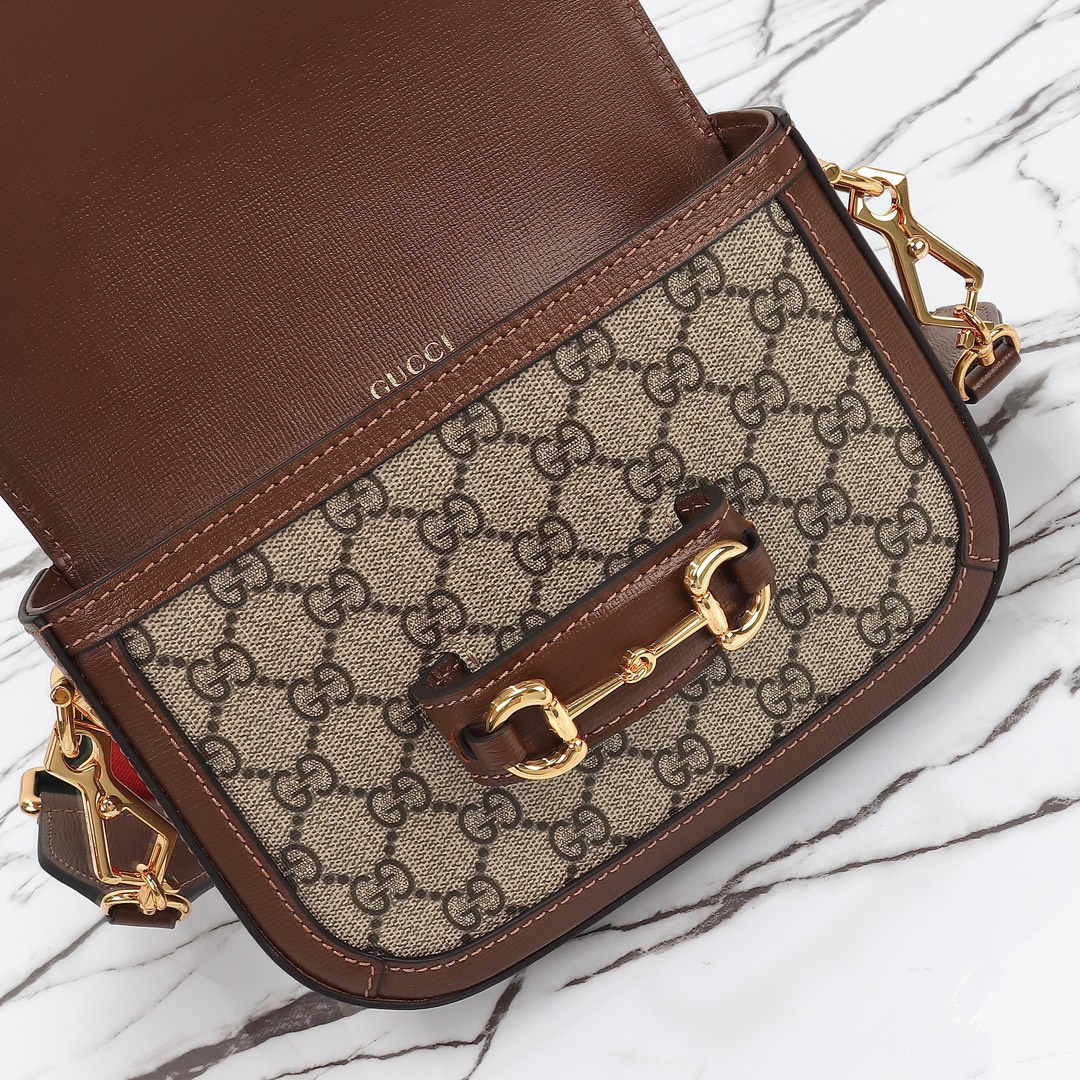 Horsebit 1955 Mini Bag GG Supreme Canvas 658574 Brown